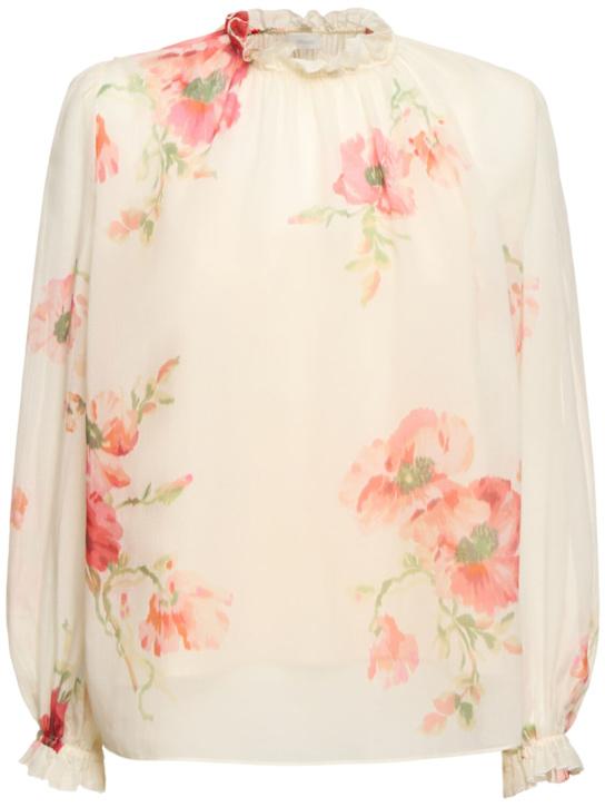 Luisaviaroma Blusa Lightburst in cotone e seta stampata