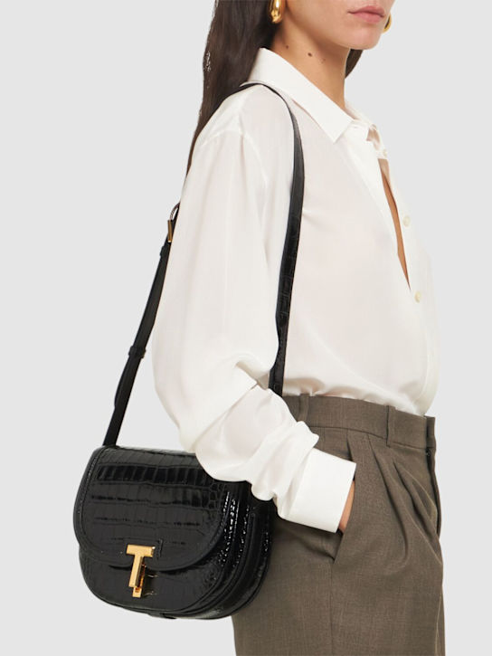 Luisaviaroma Borsa A Tracolla Con Stampa Coccodrillo Lucida