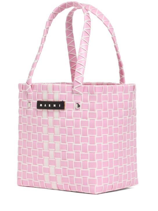 Luisaviaroma Borsa Bicolor Intrecciata Con Patch Logo