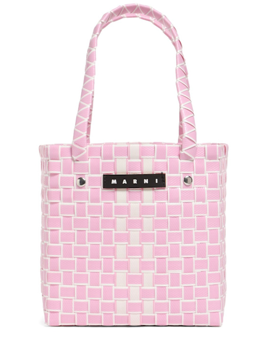 Luisaviaroma Borsa bicolor intrecciata con patch logo