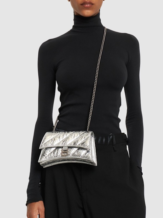 Luisaviaroma Borsa Crush XS In Pelle Metallizzata Con Catena