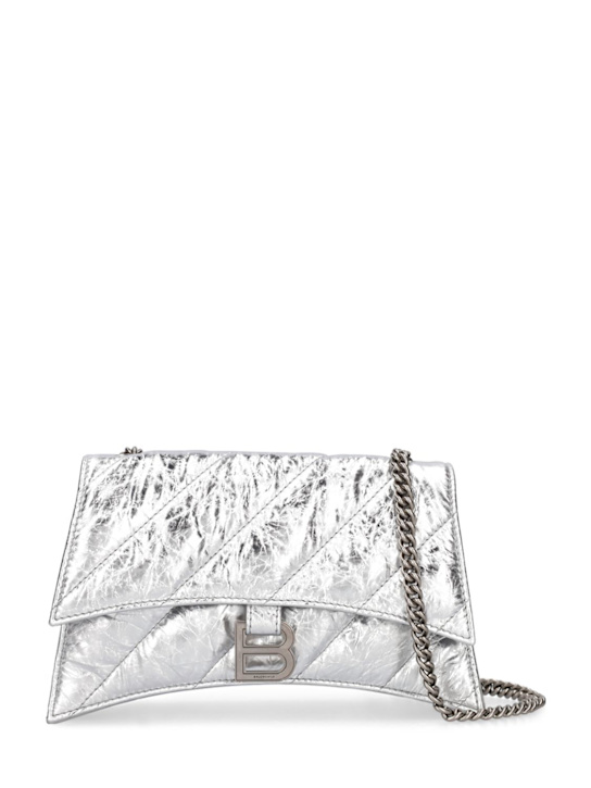 Luisaviaroma Borsa Crush XS in pelle metallizzata con catena