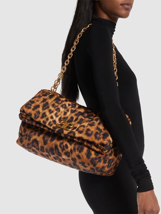 Luisaviaroma Borsa Media Monaco Con Stampa Leopardo E Catena
