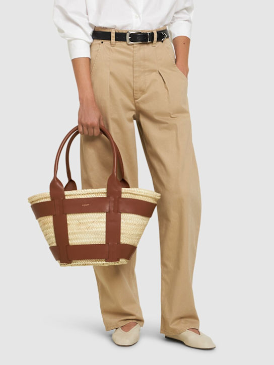 Luisaviaroma Borsa Santorini In Foglie Di Palma E Pelle