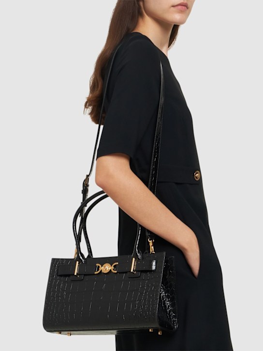 Luisaviaroma Borsa Shopping Media In Pelle Stampa Coccodrillo