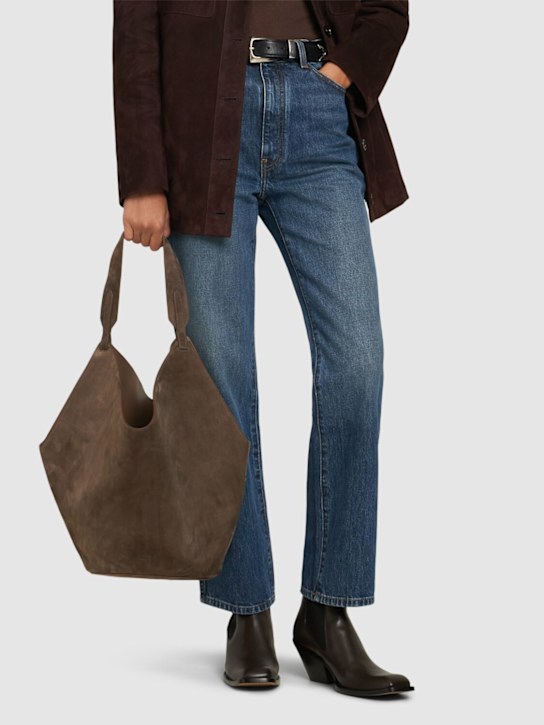 Luisaviaroma Borsa Shopping Media Lotus In Camoscio