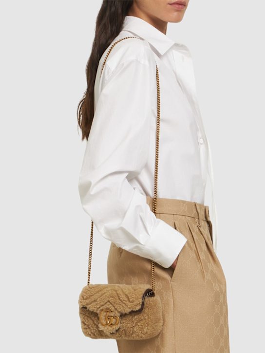 Luisaviaroma Borsa Super Mini GG Marmont In Shearling