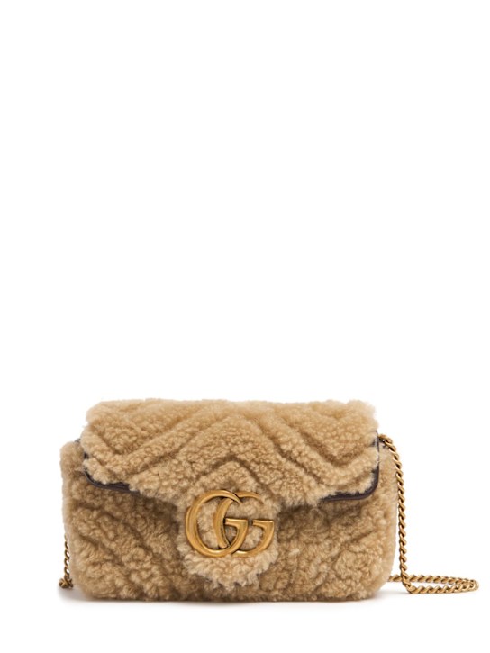 Luisaviaroma Borsa Super Mini GG Marmont in shearling