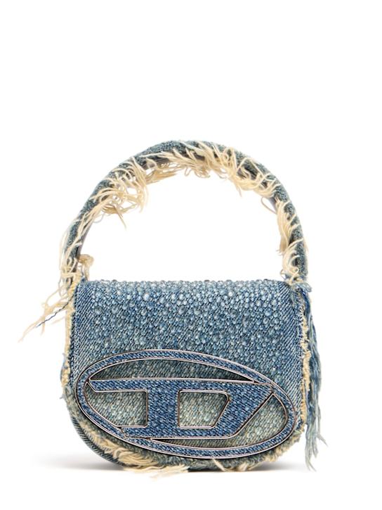 Luisaviaroma Borsa XS 1DR in denim washed / cristalli