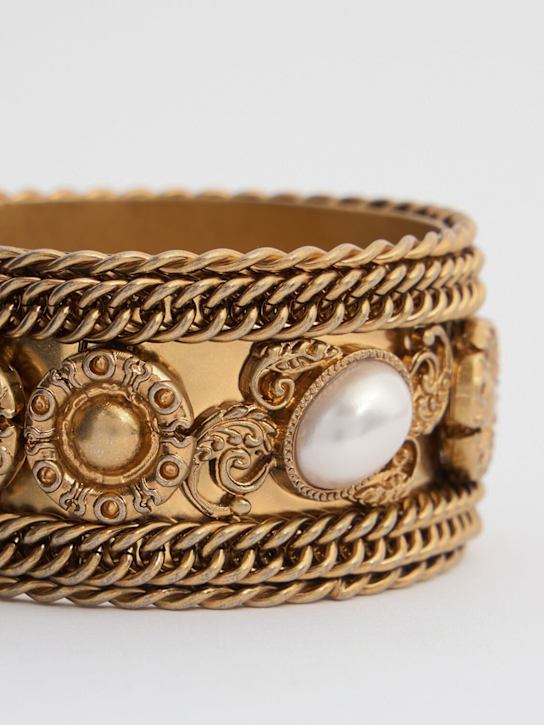 Luisaviaroma Bracciale Rigido Con Catene E Perle Sintetiche