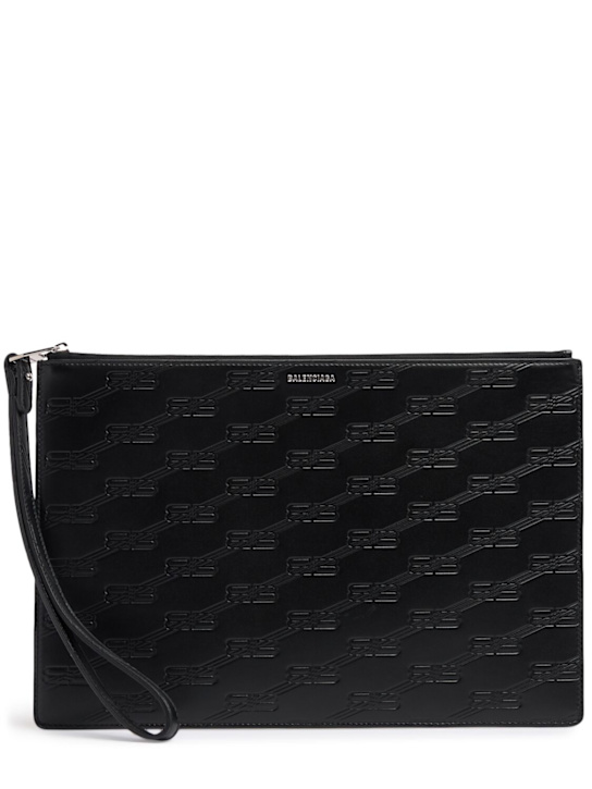 Luisaviaroma Busta in pelle goffrata con laccino da polso