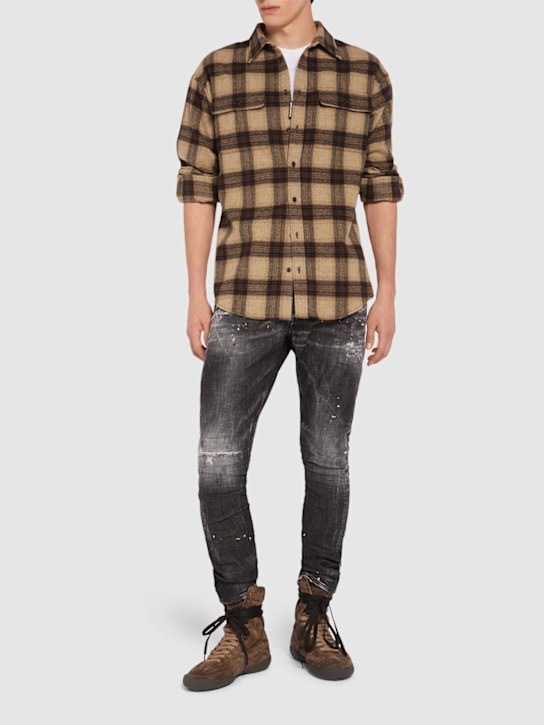 Luisaviaroma Camicia Canadian In Misto Lana A Quadri