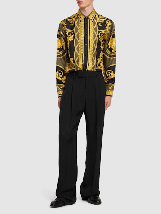Luisaviaroma Camicia Casual In Twill Di Seta Stampato