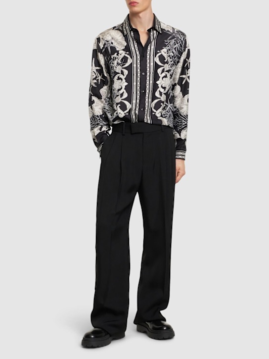 Luisaviaroma Camicia Casual In Twill Di Seta Stampato