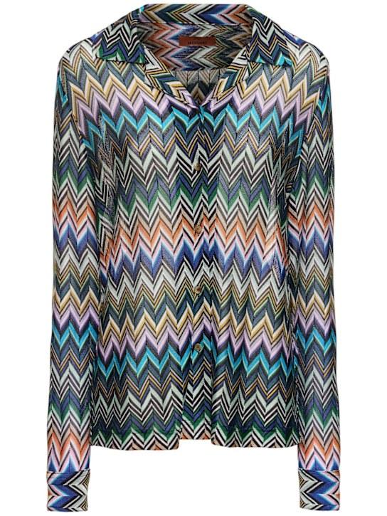 Luisaviaroma Camicia maniche lunghe in viscosa chevron