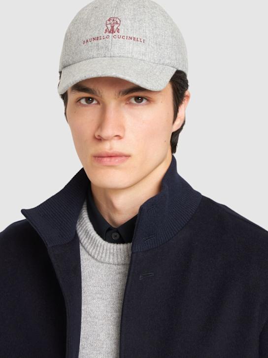 Luisaviaroma Cappello Baseball In Flanella Di Lana Con Logo