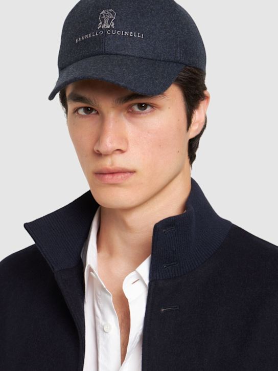 Luisaviaroma Cappello Baseball In Flanella Di Lana Con Logo
