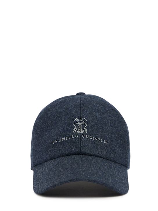 Luisaviaroma Cappello baseball in flanella di lana con logo