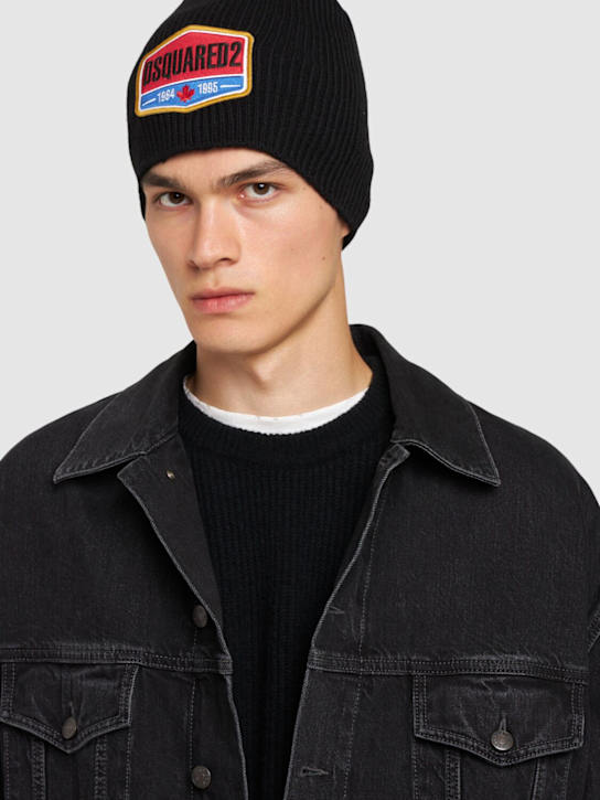 Luisaviaroma Cappello Beanie In Lana Con Logo Dsquared2