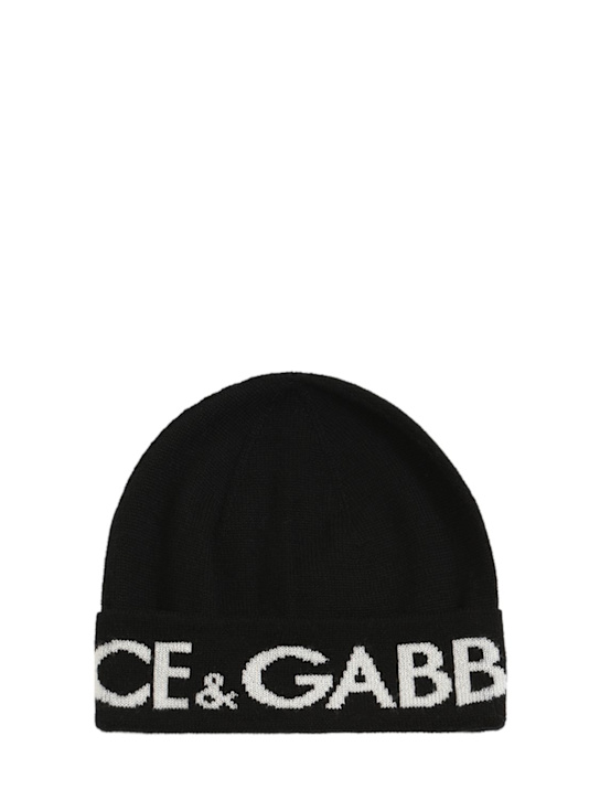 Luisaviaroma Cappello beanie in lana / logo a intarsio