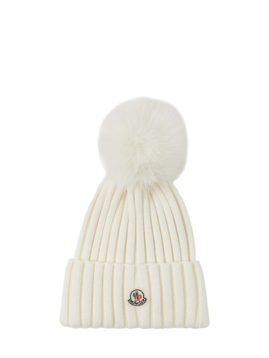 Luisaviaroma Cappello beanie in lana vergine / pompom