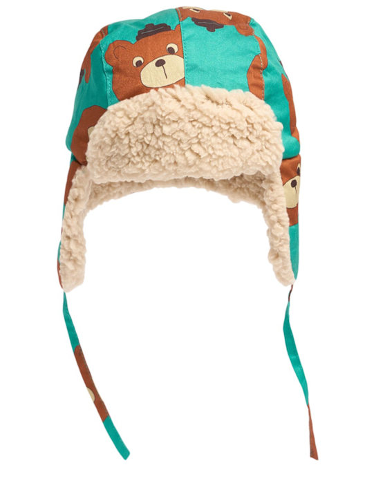 Luisaviaroma Cappello Bear in nylon stampato e sherpa
