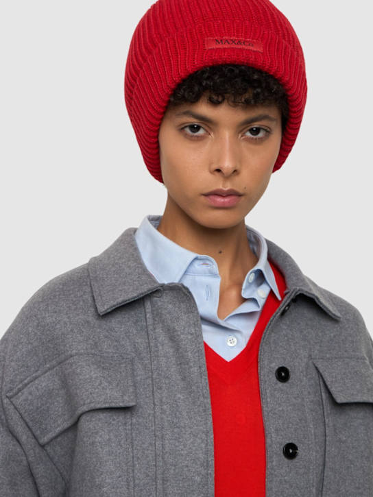 Luisaviaroma Cappello In Maglia Misto Lana Con Logo