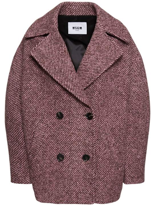 Luisaviaroma Cappotto doppiopetto in lana a lisca di pesce