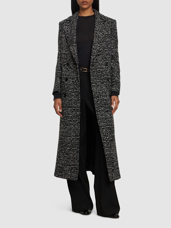 Luisaviaroma Cappotto Doppiopetto Lungo In Tweed Di Lana