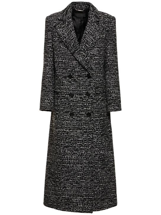 Luisaviaroma Cappotto doppiopetto lungo in tweed di lana