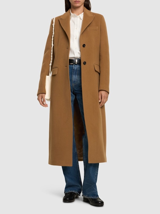 Luisaviaroma Cappotto Monopetto In Feltro Di Misto Lana