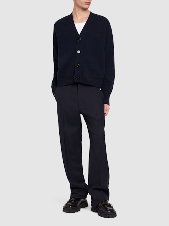 Luisaviaroma Cardigan In Lana E Cashmere Con Logo Adc
