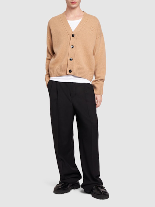 Luisaviaroma Cardigan In Lana E Cashmere Con Logo Adc