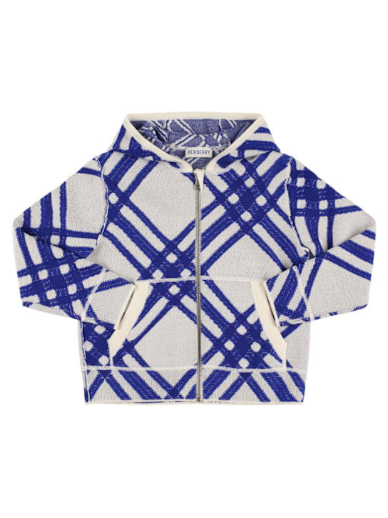 Luisaviaroma Cardigan in maglia di lana check con cappuccio