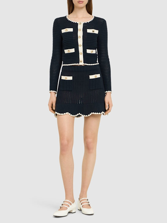 Luisaviaroma Cardigan In Maglia Di Misto Cotone Crochet