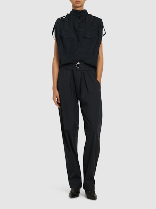 Luisaviaroma Celia High Rise Cotton Blend Wide Pants