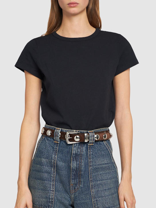 Luisaviaroma Cintura Benny In Camoscio Con Borchie 3cm