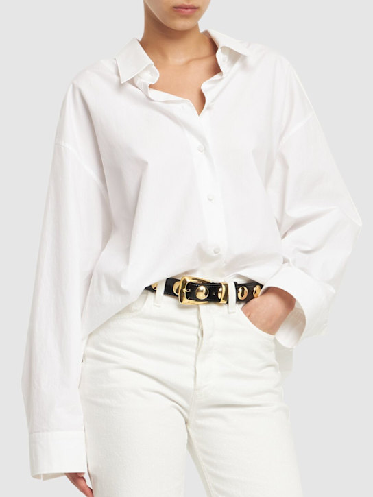 Luisaviaroma Cintura Benny In Vernice Con Borchie 3cm