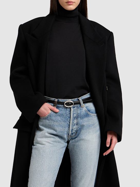 Luisaviaroma Cintura Boucle Ovale Arrondie In Pelle 15mm