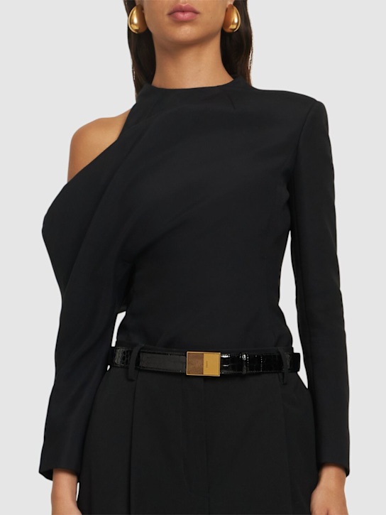 Luisaviaroma Cintura Elio In Pelle Stampa Coccodrillo 30mm