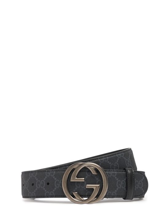 Luisaviaroma Cintura GG Supreme in tela e pelle 4cm