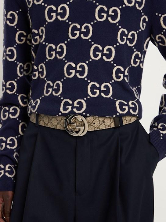 Luisaviaroma Cintura GG Supreme In Tela Spalmata Con Logo 4cm