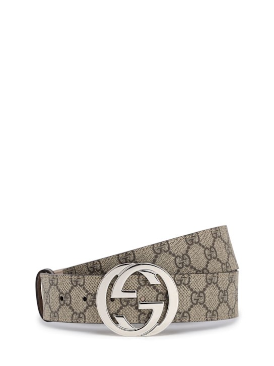 Luisaviaroma Cintura GG Supreme in tela spalmata con logo 4cm
