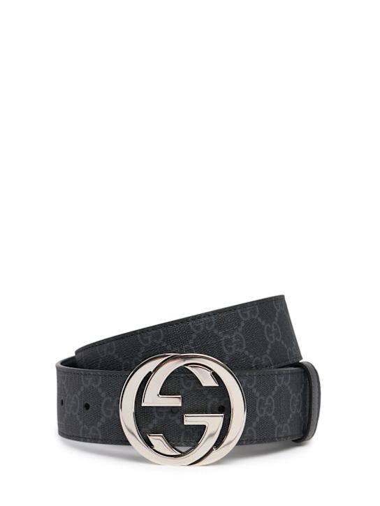 Luisaviaroma Cintura in tela GG Supreme e pelle 4cm