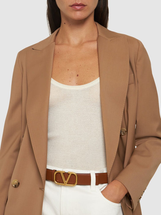 Luisaviaroma Cintura Reversibile In Pelle Con Logo 2cm