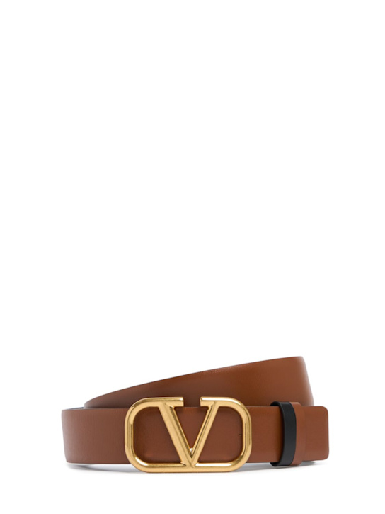 Luisaviaroma Cintura reversibile in pelle con logo 2cm