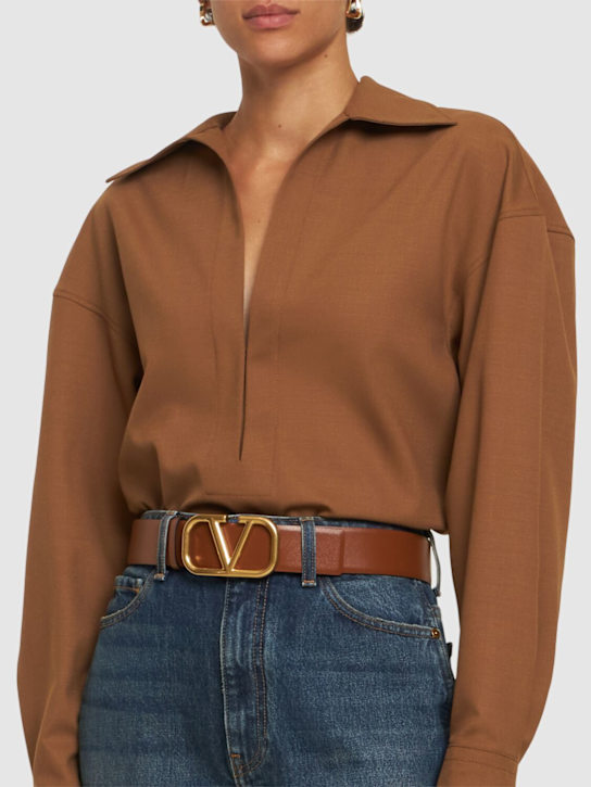 Luisaviaroma Cintura Reversibile In Pelle Con Logo 4cm