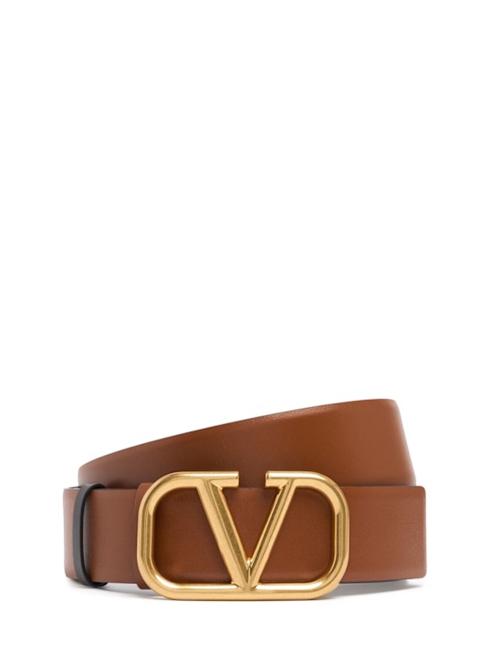 Luisaviaroma Cintura reversibile in pelle con logo 4cm