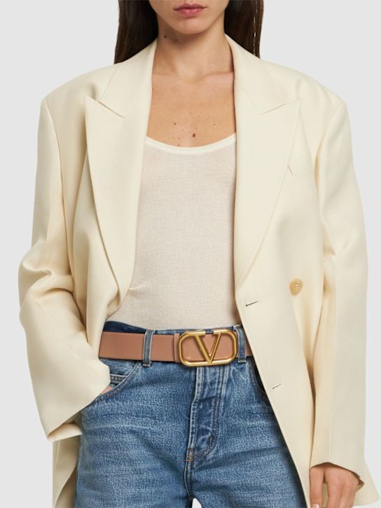 Luisaviaroma Cintura Reversibile In Pelle Con Logo 4cm