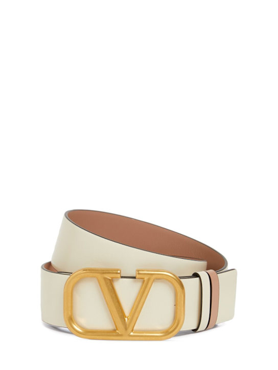 Luisaviaroma Cintura reversibile in pelle con logo 4cm
